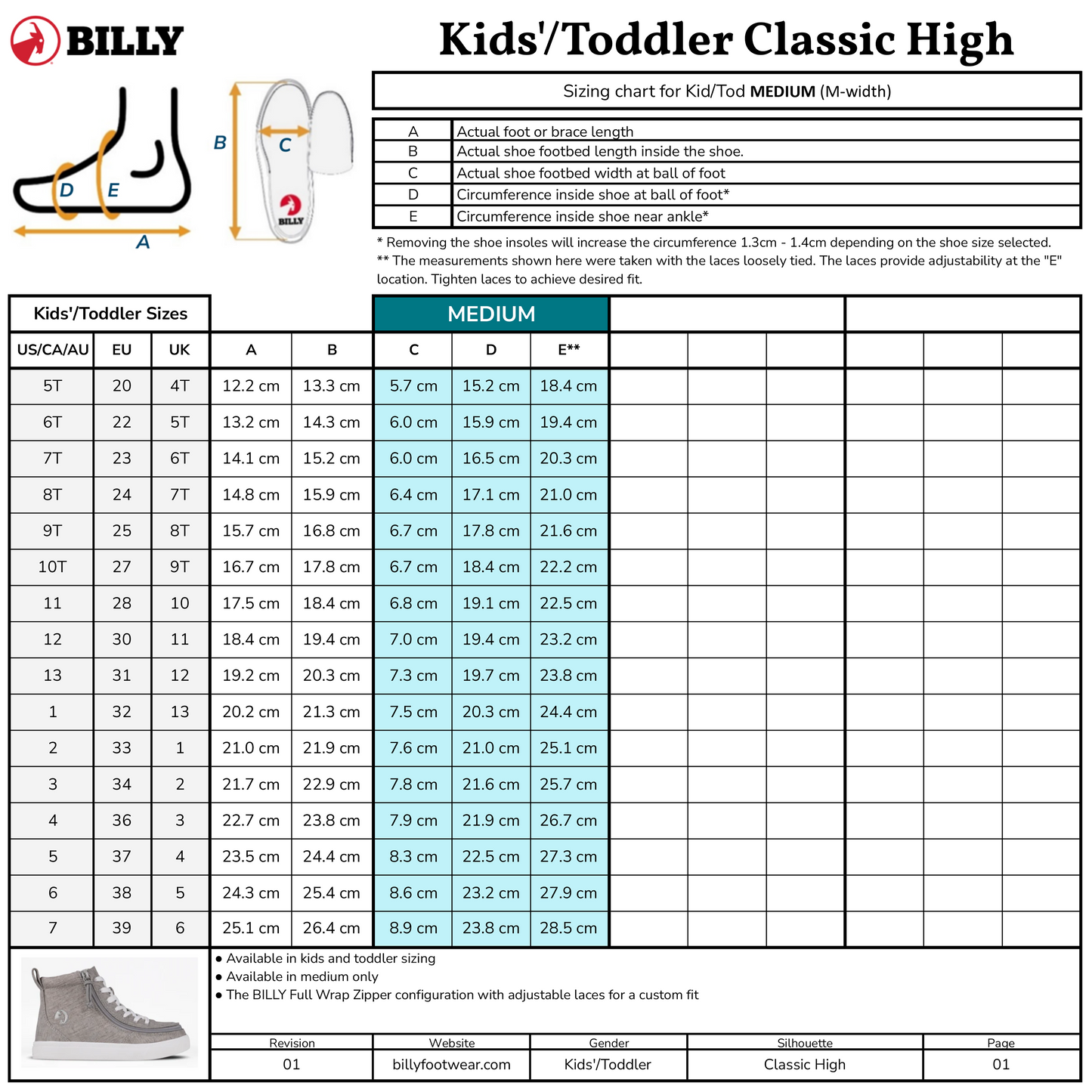Kids - Silver Butterfly BILLY Classic Lace High
