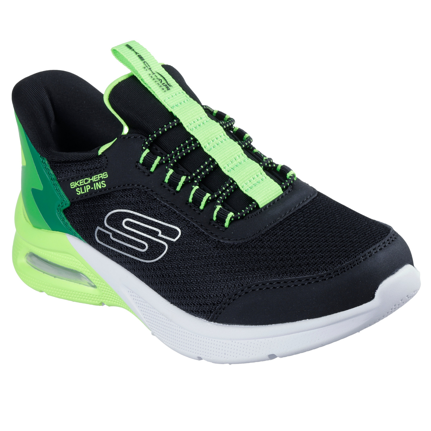Kids - Black Lime Skechers Slip-ins Microspec Max