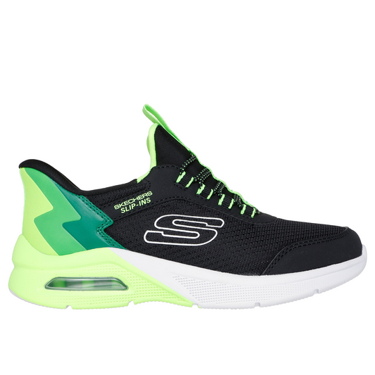 Kids - Black Lime Skechers Slip-ins Microspec Max
