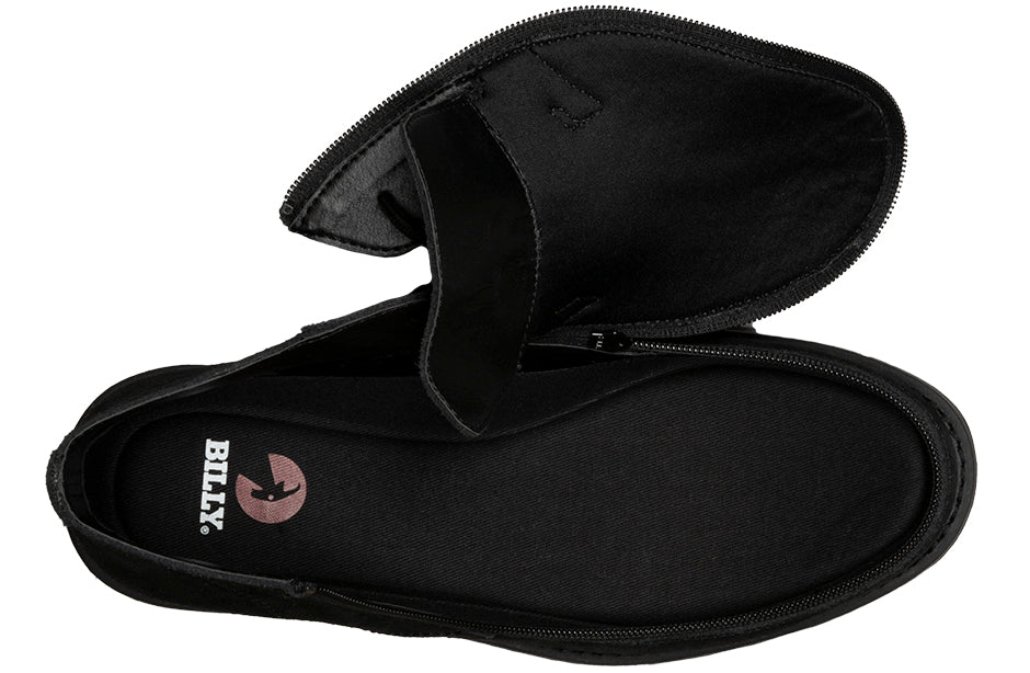 Men's Black BILLY Chukkas with a suede leather upper and wraparound zipper for easy access, ideal for functional and stylish footwear.
