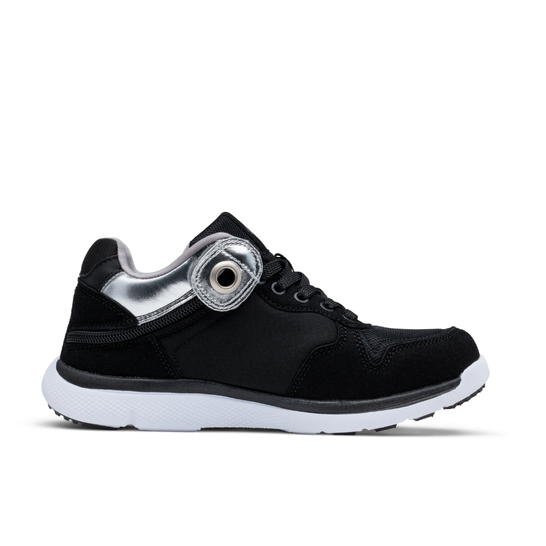 Womens - Black Silver Friendly Shoes Mid Top  Excursion Trainer