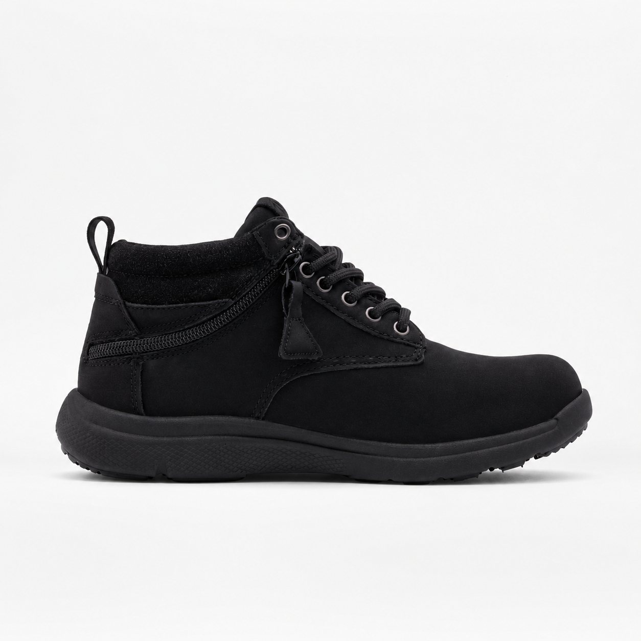 Gray and black boot with Caterpillar logo on a white background