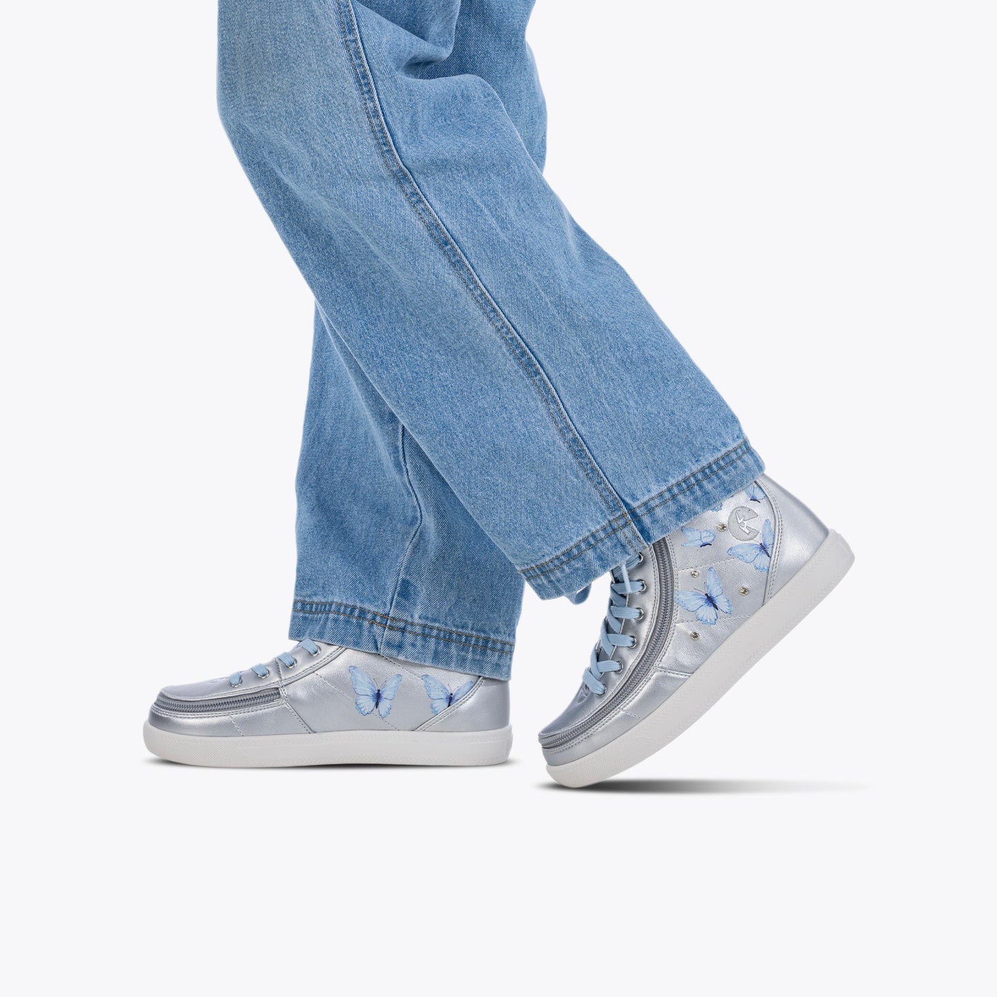 Kids - Silver Butterfly BILLY Classic Lace High